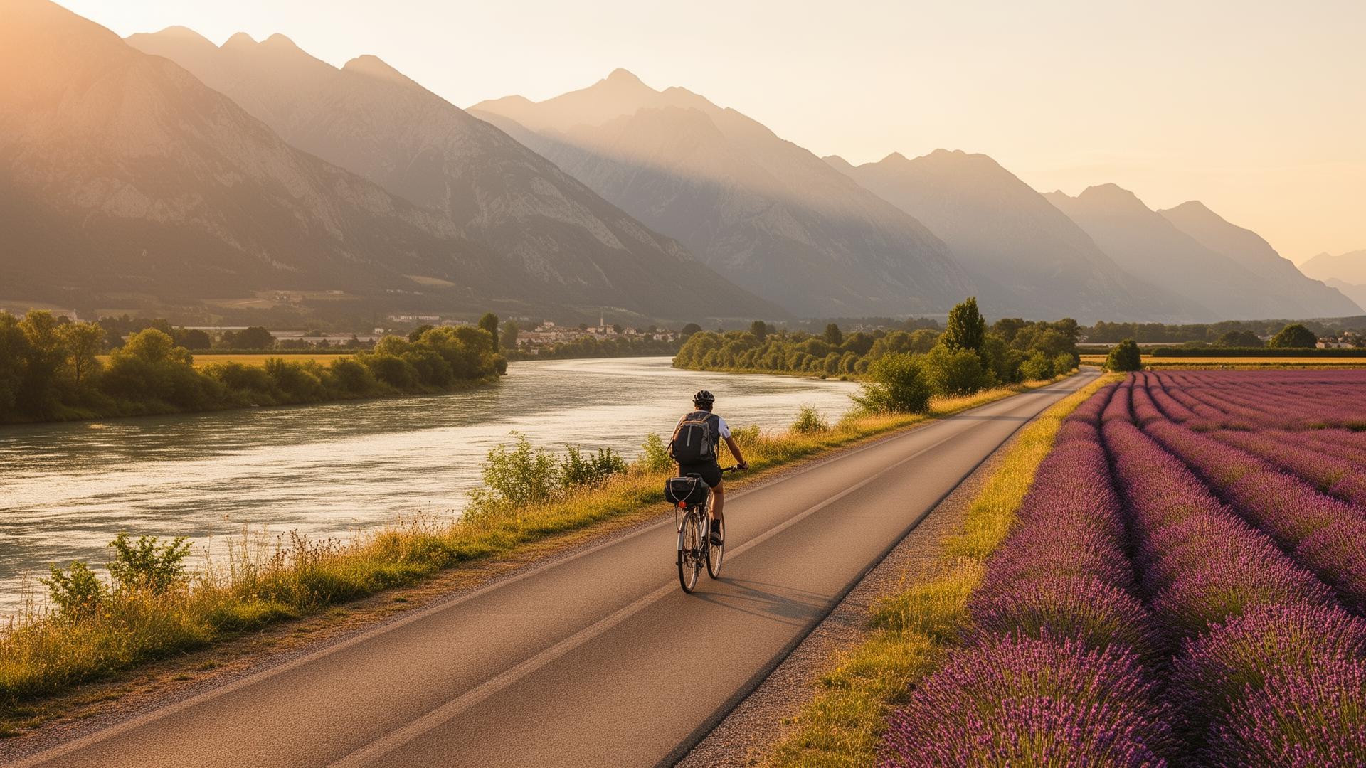 Cycling along the Rhône
